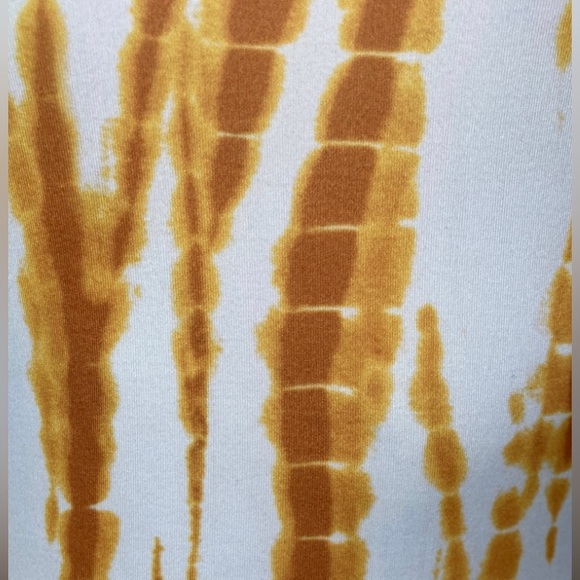 UNBRANDED Yellow/White Tie Dye Racerback Halter Mermaid Fitted Cutout Maxi Dress - Picture 13 of 13